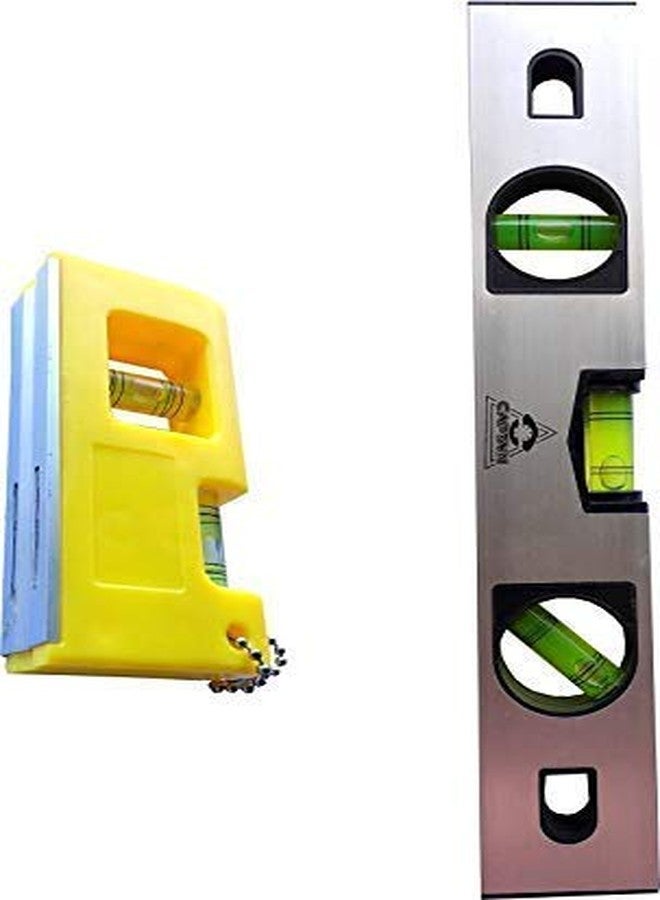 Inditrust combo of 12 inch engineer precision level and 4 inch mini spirit level with magnet pack of 2 Magnetic Engineer's Precision Level (30 cm) - Image 1